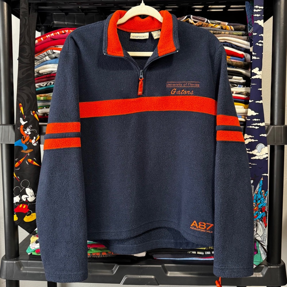 Y2K Navy Florida Gators Aeropostale Quarter zip Fleece Pullover XL